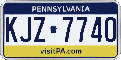 PA license plate KJZ7740