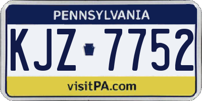 PA license plate KJZ7752