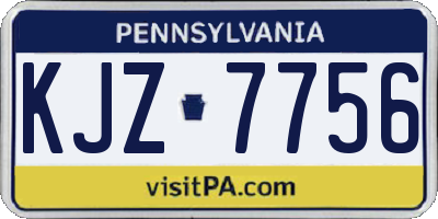 PA license plate KJZ7756
