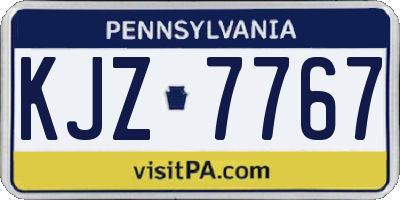 PA license plate KJZ7767