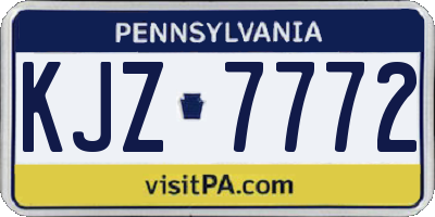 PA license plate KJZ7772