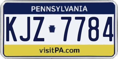 PA license plate KJZ7784