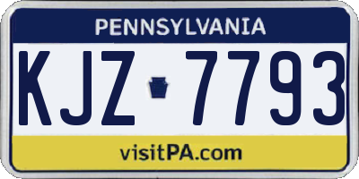 PA license plate KJZ7793
