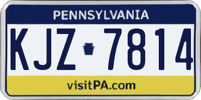 PA license plate KJZ7814