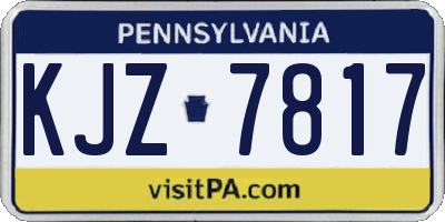 PA license plate KJZ7817