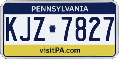 PA license plate KJZ7827