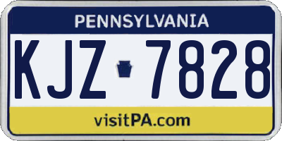 PA license plate KJZ7828