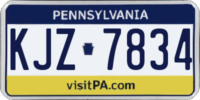 PA license plate KJZ7834