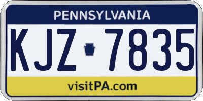 PA license plate KJZ7835