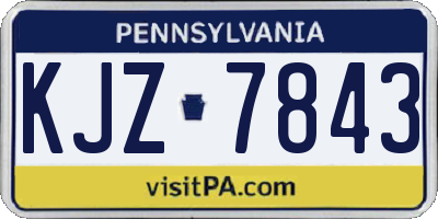 PA license plate KJZ7843