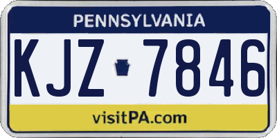 PA license plate KJZ7846