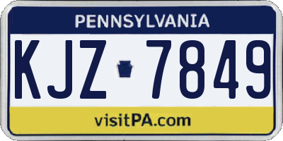 PA license plate KJZ7849