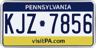 PA license plate KJZ7856