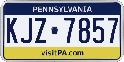 PA license plate KJZ7857