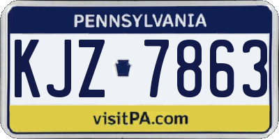PA license plate KJZ7863
