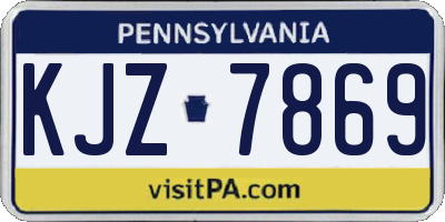 PA license plate KJZ7869