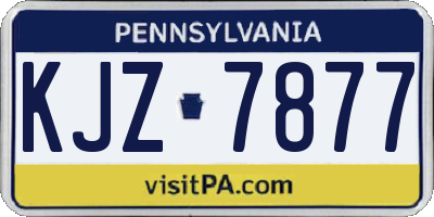 PA license plate KJZ7877