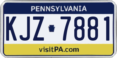 PA license plate KJZ7881
