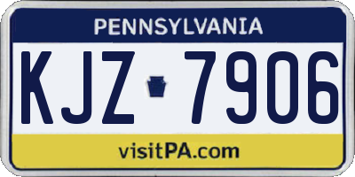 PA license plate KJZ7906