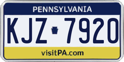 PA license plate KJZ7920