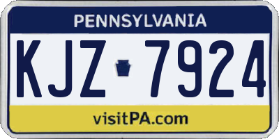 PA license plate KJZ7924