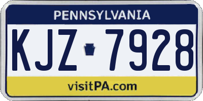 PA license plate KJZ7928