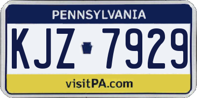PA license plate KJZ7929