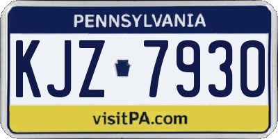 PA license plate KJZ7930