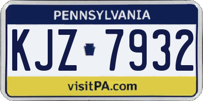 PA license plate KJZ7932
