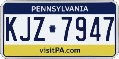 PA license plate KJZ7947