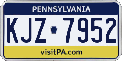 PA license plate KJZ7952