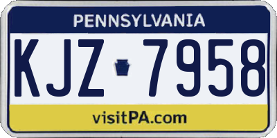PA license plate KJZ7958