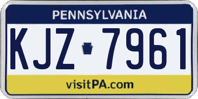 PA license plate KJZ7961