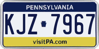 PA license plate KJZ7967
