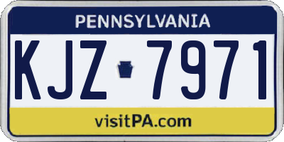 PA license plate KJZ7971