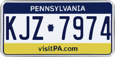 PA license plate KJZ7974