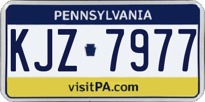 PA license plate KJZ7977
