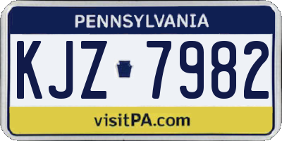 PA license plate KJZ7982