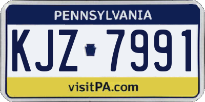 PA license plate KJZ7991