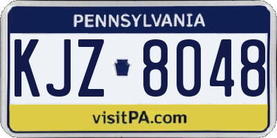 PA license plate KJZ8048