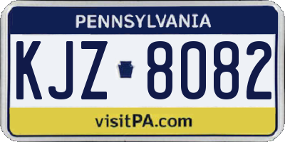 PA license plate KJZ8082