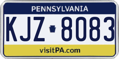 PA license plate KJZ8083