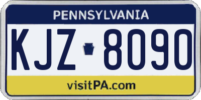 PA license plate KJZ8090
