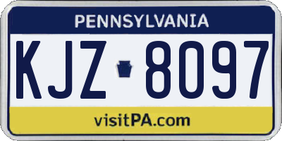 PA license plate KJZ8097