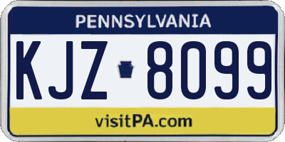 PA license plate KJZ8099