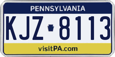 PA license plate KJZ8113