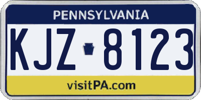 PA license plate KJZ8123