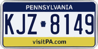 PA license plate KJZ8149