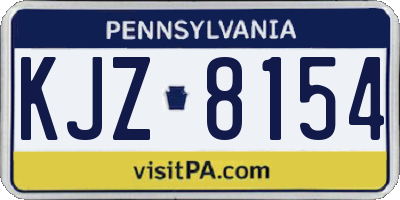 PA license plate KJZ8154