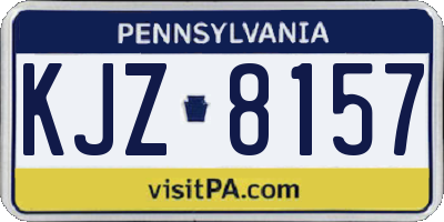 PA license plate KJZ8157
